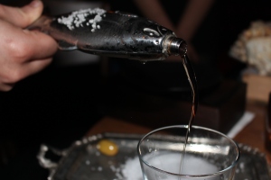 Not So Dry Vermouth being poured from a fish at The Bell Boy, Tel Aviv